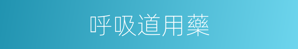 呼吸道用藥的同義詞