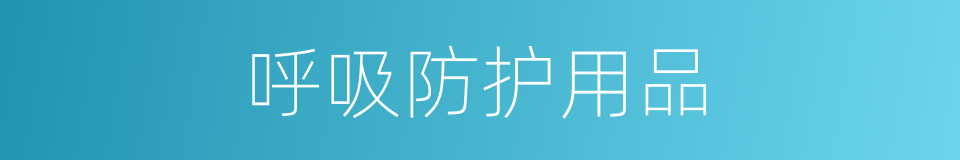 呼吸防护用品的同义词