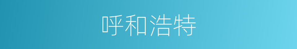 呼和浩特的意思