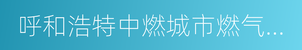 呼和浩特中燃城市燃气发展有限公司的同义词