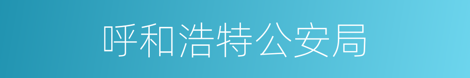 呼和浩特公安局的同义词