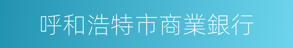 呼和浩特市商業銀行的同義詞