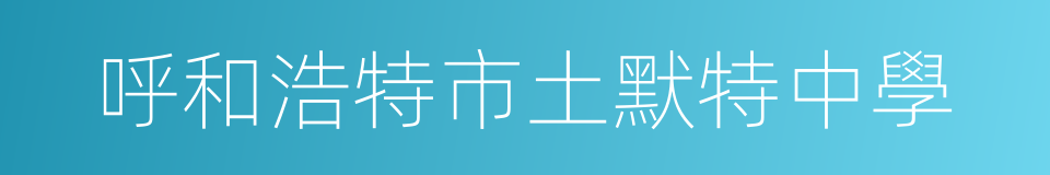 呼和浩特市土默特中學的同義詞