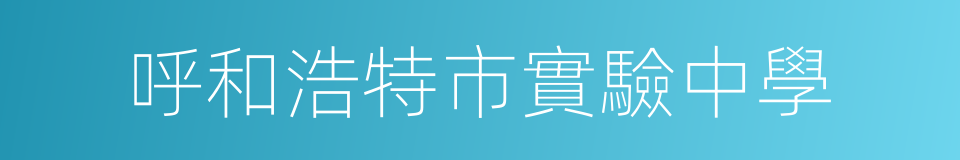 呼和浩特市實驗中學的同義詞