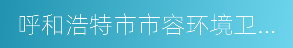 呼和浩特市市容环境卫生管理条例的同义词