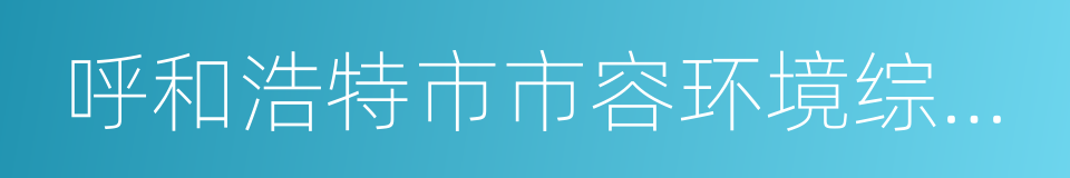 呼和浩特市市容环境综合整治攻坚行动方案的同义词