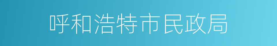 呼和浩特市民政局的同义词