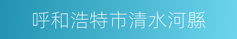 呼和浩特市清水河縣的同義詞