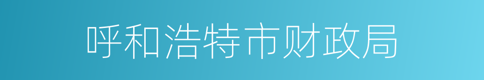 呼和浩特市财政局的同义词