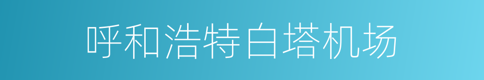 呼和浩特白塔机场的同义词