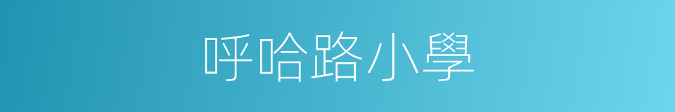 呼哈路小學的同義詞