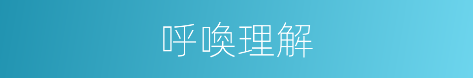 呼喚理解的同義詞