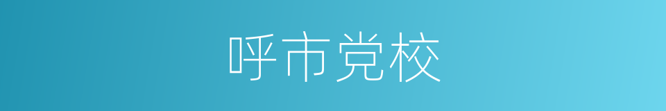 呼市党校的同义词