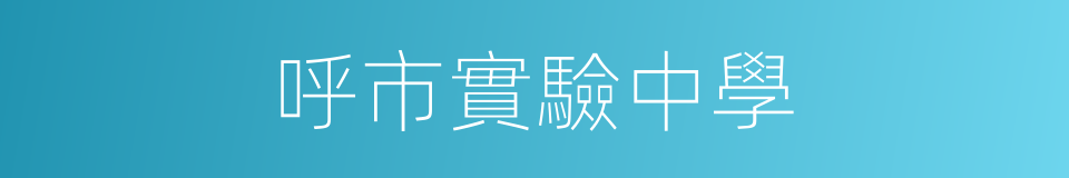 呼市實驗中學的同義詞