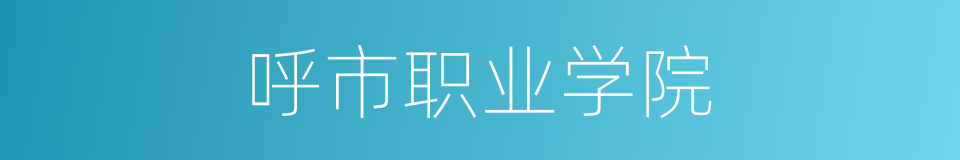 呼市职业学院的同义词