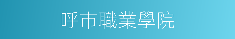 呼市職業學院的同義詞