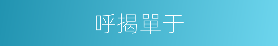 呼揭單于的同義詞