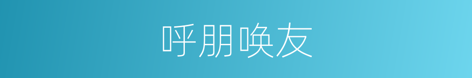 呼朋唤友的意思