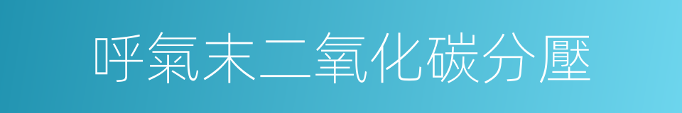 呼氣末二氧化碳分壓的同義詞