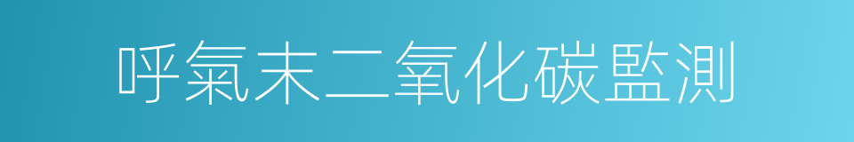 呼氣末二氧化碳監測的同義詞