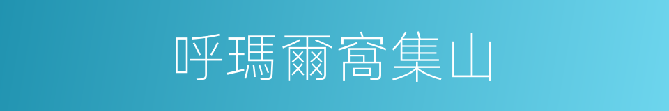 呼瑪爾窩集山的同義詞