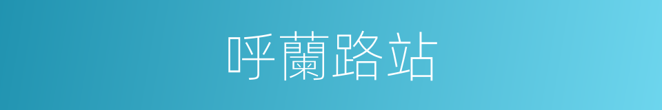 呼蘭路站的同義詞