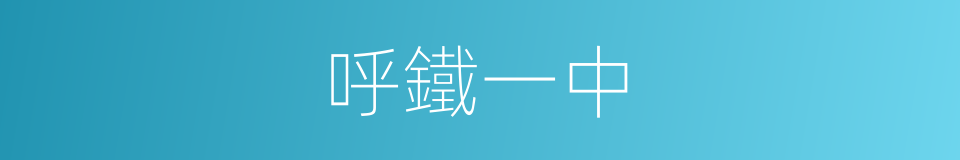 呼鐵一中的同義詞