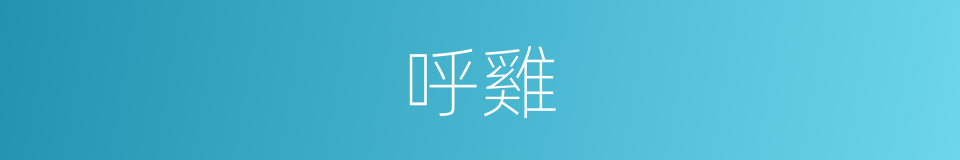 呼雞的同義詞