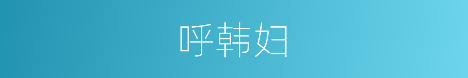 呼韩妇的意思