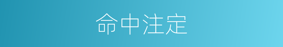 命中注定的意思