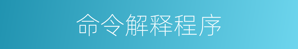 命令解释程序的同义词