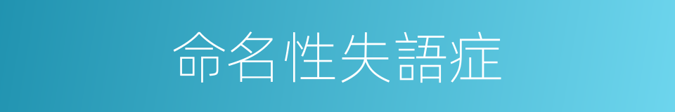 命名性失語症的同義詞