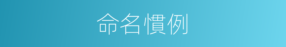 命名慣例的同義詞