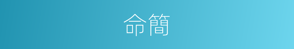 命簡的同義詞