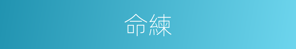 命練的同義詞