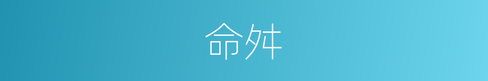 命舛的意思