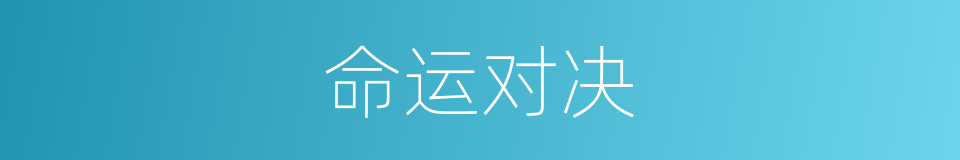 命运对决的同义词