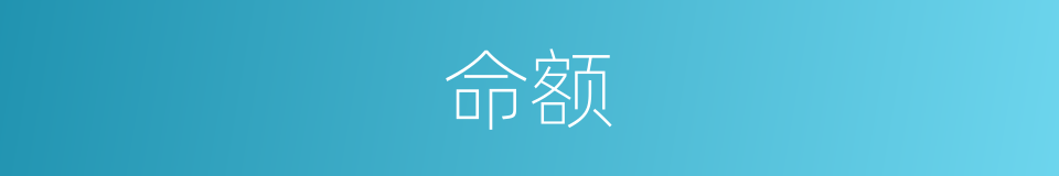 命额的同义词