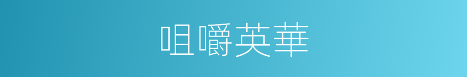 咀嚼英華的意思