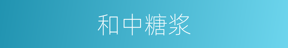 和中糖浆的同义词