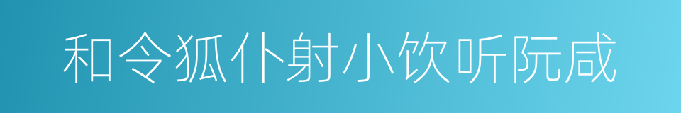 和令狐仆射小饮听阮咸的同义词