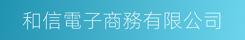 和信電子商務有限公司的同義詞