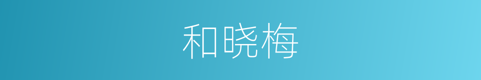 和晓梅的同义词