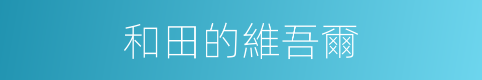 和田的維吾爾的同義詞