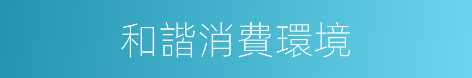 和諧消費環境的同義詞