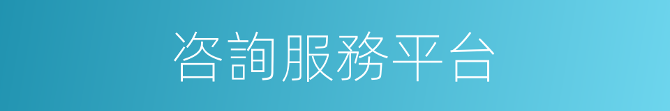 咨詢服務平台的同義詞