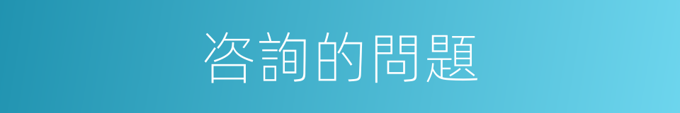 咨詢的問題的同義詞