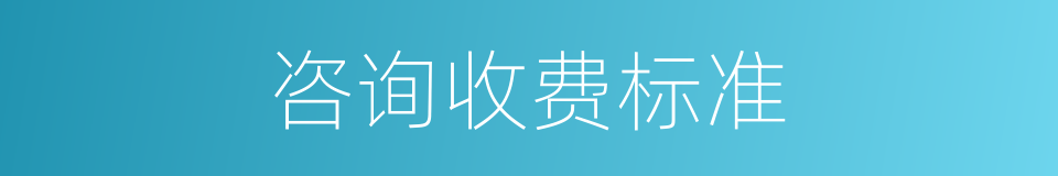 咨询收费标准的同义词