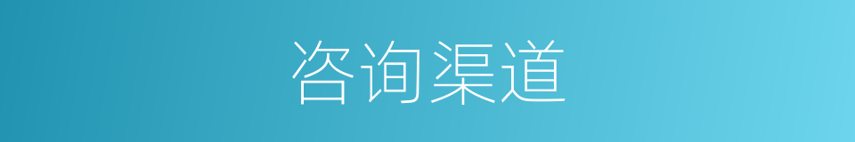 咨询渠道的同义词