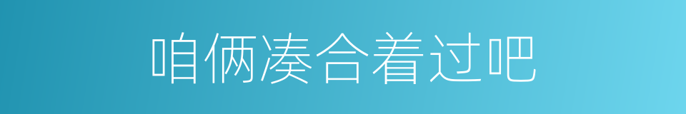 咱俩凑合着过吧的同义词
